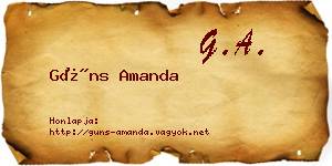 Güns Amanda névjegykártya